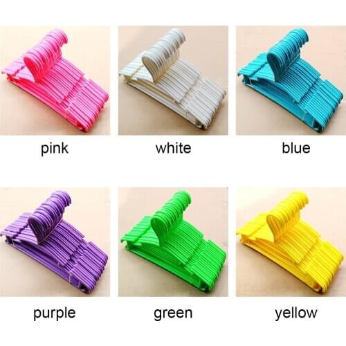 10pcs Plastic Portable Clothes Hanger Non-Slip Clothes Hanger Skirt Kid Clothes Stand Colorful Clothes Hanger For Baby Child