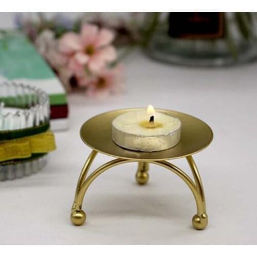 7*4.5CM Gold/Black Candle Stick Holder,Decorative Metal Candle Stand,Vintage Candle Holders for Table,Home Decoration Salon