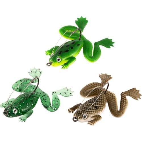 Frog Fishing Lure Soft Bait with Hook Plastic Topwater Artificial Lures Fake Bait Hook Simulation Soft Bait for Wild