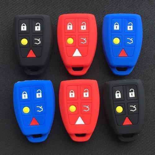 Silicone car key cover case for volvo s40 remote 5button key