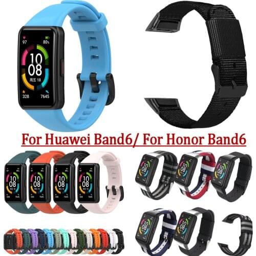 Silicone Bracelet Wrist Band For Huawei Band6 Watch Wristband Replacement nylon Strap For Honor Band 6 Watchband Top Quality