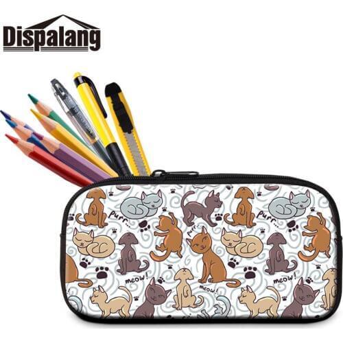 Pretty Kawaii Carrton Canvas Pencil Cases Office Lovely Fabric Flower Tree Pen Box Bags School Supplies Korean Stationery