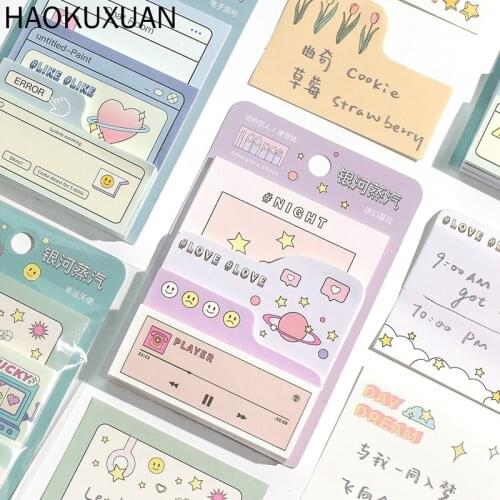 Sticky Notes Cute Memo Pad With Ruler Highlighter Marker Page Flags List Korean Fashion Index Tab
