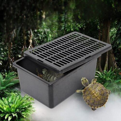 Crapelles Reptile Box Small Pet Transport Ventilated Packaging Box Plastic Feeding Box Horned Frog Turtle Hamster Box