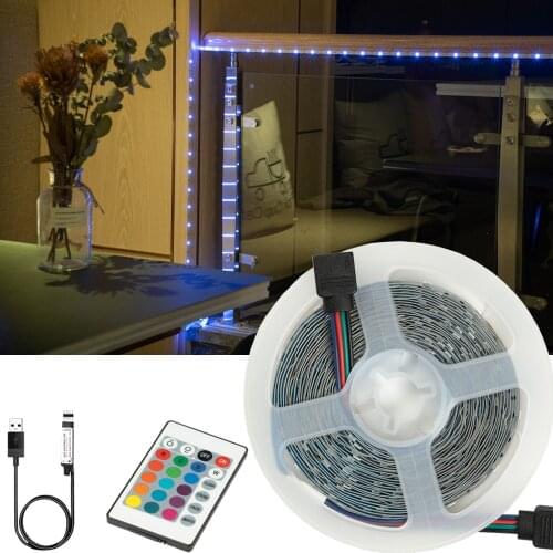 USB LED Luminous Strip DC 5V 1M 2M 3M 4M 5M Mini 24 Key Flexible Light Lamp SMD 2835 Desk Decor Screen TV Background Lighting