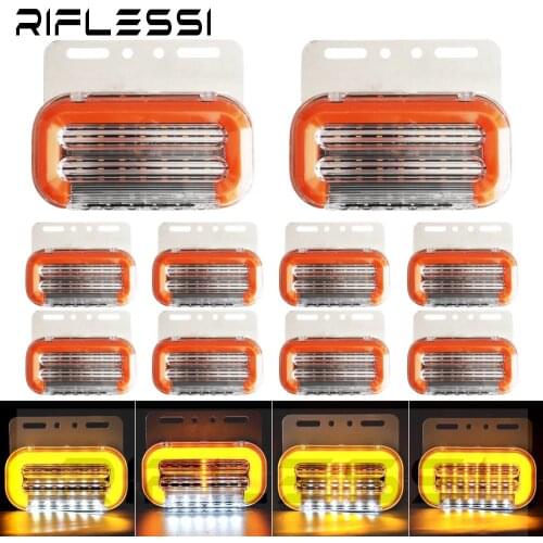 10 x Truck Trailer Side Marker Lights 24V Clearance Lights Sequential Turn Signal Indicator Lamp Number Plate Tail Lamp