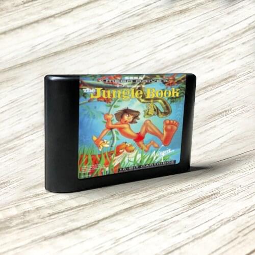 The Jungle Game Book - EUR Label Flashkit MD Electroless Gold PCB Card for Sega Genesis Megadrive Video Game Console
