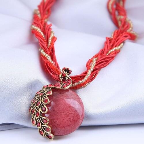 YADA INS New style Tassel Peacock Chain Presents&Necklace For women Jewelry Necklaces Statement Bohemian Long Necklace SE210003