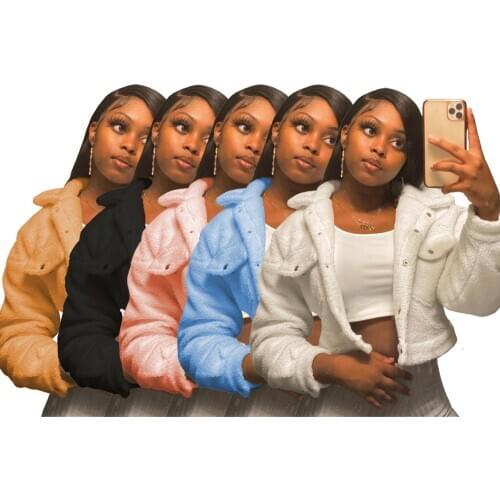 Winter Teddy Bear Coat Women Faux Wool Jacket Long Sleeve Cute Casual Coats and Jackets Fashion Turn-down Collar Outerwear 2020