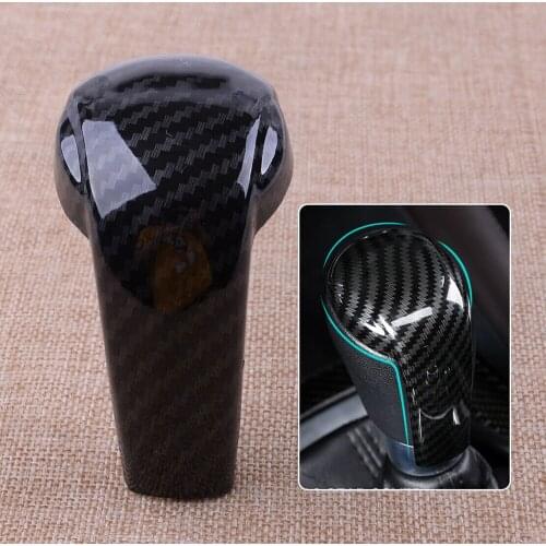 1PCS Gear Shift Knob Cover Accessories Car Carbon Fiber Black For Mazda CX-5 2017-2021