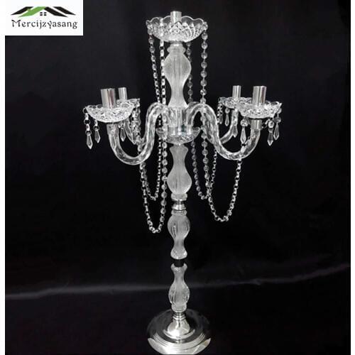 10Pcs/Lot Candle Holder Table Crystal Candlestick Geometric 5-heads Romantic Candle Holders for Wedding/Dinner Decoration GZT111