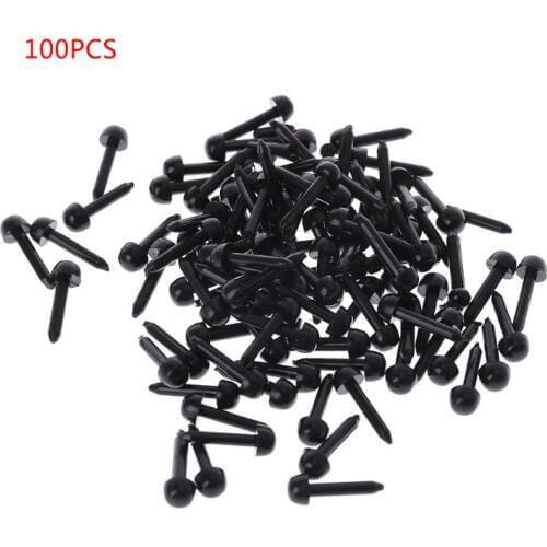 100Pcs 3mm/4mm/5mm/6mm DIY Doll Puppet Plastic Black Pin Safety Eyes For Handmade Teddy Bear Doll Craft Children Kids Toy