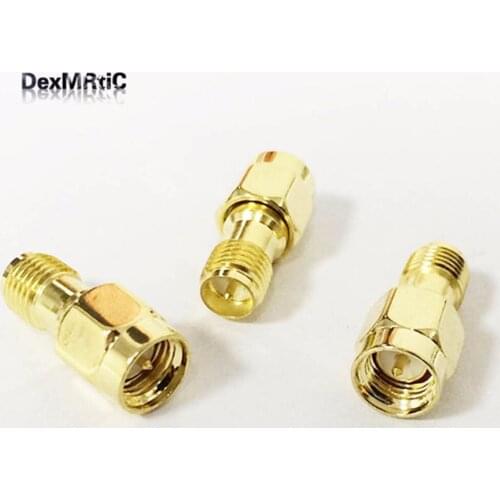 2pc RP-SMA female jack switch SMA male plug RF Coax Adapter convertor straight goldplated NEW wholesale