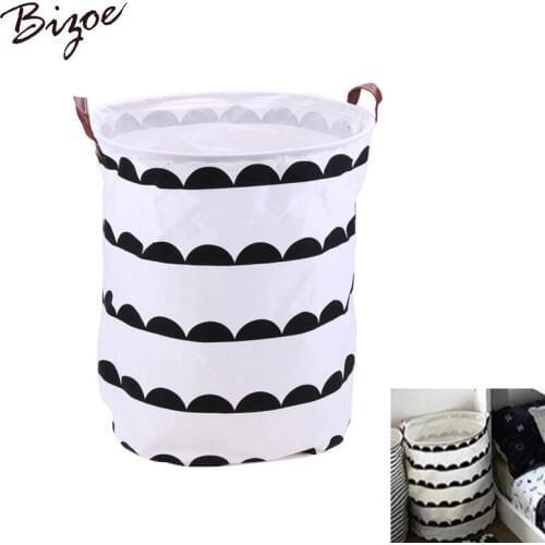 2pcsFolding Laundry Basket Cartoon Storage Barrel Standing Toys Clothing Storage Bucket Laundry Organizer Holder Pouch Household