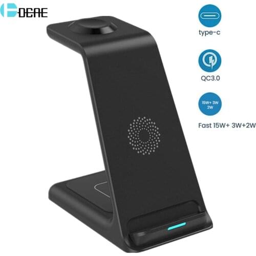 20W 3 In 1 Qi Wireless Charger Stand For iPhone 12 11 XS XR X 8 Fast Charging Station For Airpods Pro Apple Watch 6 SE 5 4 3 2