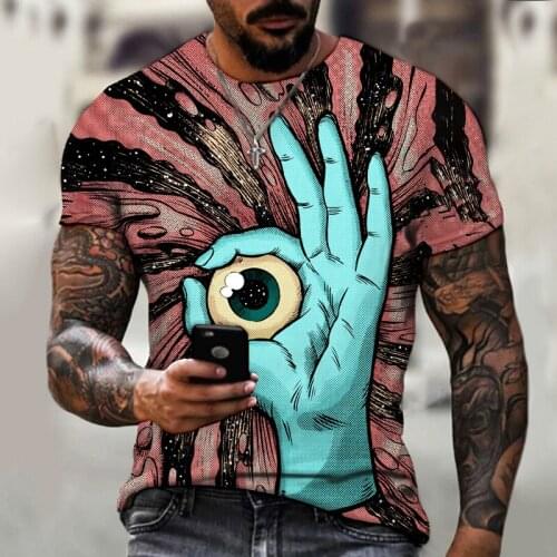 3D printing mens street fashion hot-selling items, T-shirts best-selling T-shirts, exquisite abstract patterns