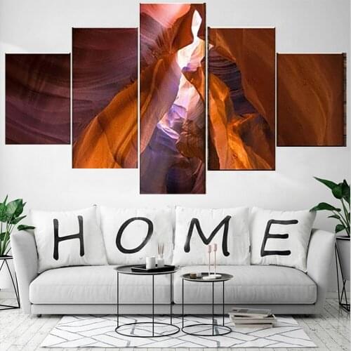 5 Pieces Wall Art Canvas Painting Canyon Landscape Poster Modern Living Room Wall Painting Home Decoration Pictures Framework