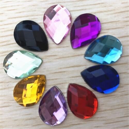 50Pcs 13*18mm Pear Flatback Acrylic Wedding/Clothes Wedding Art Decoration DIY