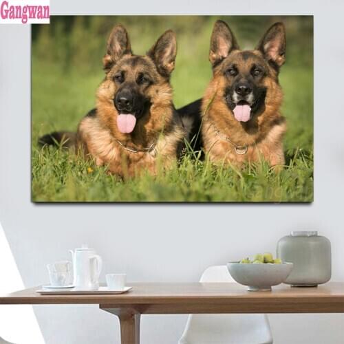 5D DIY Diamond Embroidery Sale German Shepherd Dog Diamond Painting Cross-Stitch Kits 3D Diamond Mosaic pet animal Wall Stickers