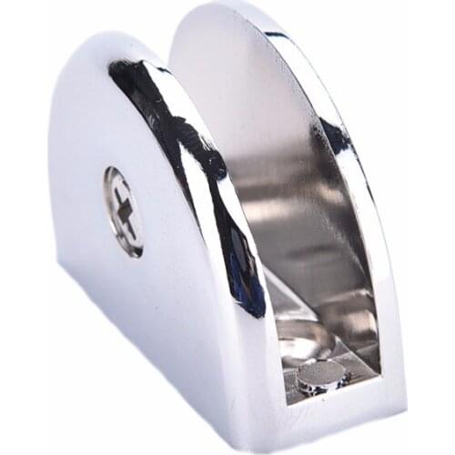 6-8MM Stainless Steel Semicircle Clamp Holder Clip For Glass Shelf Handrail Glass Clamps wholesale Silver 2pcs/lot