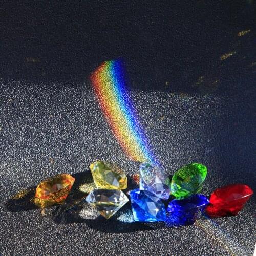 80MM Big Glass Diamond Party Decoration Crystal Large Diamond Romantic Proposal Home Decoration Ornaments Party Chrismas Gifts