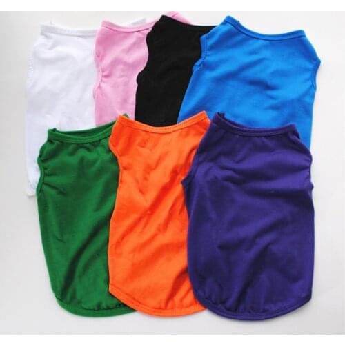 ADEWEL 2021 New Arrival Spring Summer 100% Cotton Solid Color Dog Clothes Chihuahua Terrier Pets Cloth For Small Dogs Boy