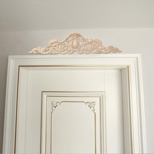 European Style Wood Carving Applique DIY Decoration for Home Furniture Courtyard 50x12cm