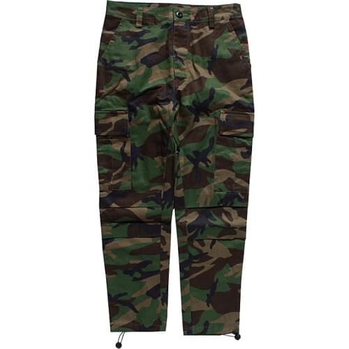 100% Cotton Military Camouflage Pants Loose Oversize Cargo Trousers Muti-pocket Men Streetwear HipHop Sport Track Pant