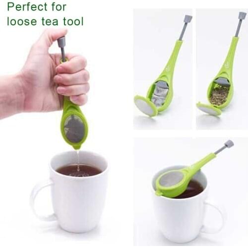 Tea Filter Reusable Healthy Food Grade Flavor Total Tea Infuser Measure Swirl Steep Stir Press Plastic Tea Coffee Strainer