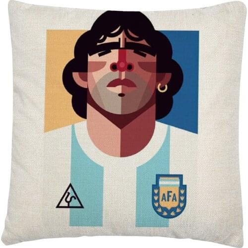 Cartoon Football Player Pattern Cushion Cover Pillow Case for Home Sofa Car Decor Pillowcase 45X45cm