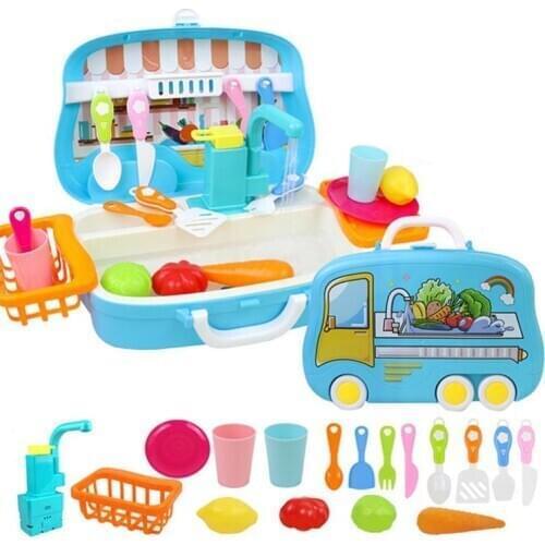 Children Pretend Role Play Color Changing Kitchen Toy Dishwash Wash Sink Kid Educational Toy
