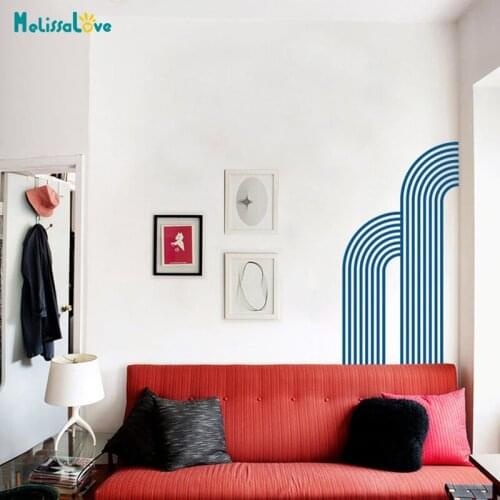 Two Big outline Half Arches In Stripes Decal Decor for Bedroom Nursery Design Removable Vinyl Wall Sticker BD765