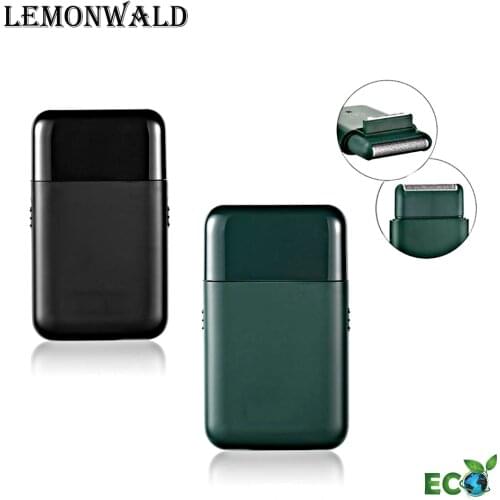 Men Electric Reciprocating Shaver USB Rechargeable 2 Cutter Head Razor Portable Super Thin Beard Cutter Black Green Color