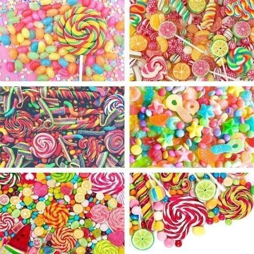 Avezano Photography Backdrops Lollipops Colorful Candy Bar Dessert Party Pattern Portrait Backdrops For Photo Studio Wallpaper