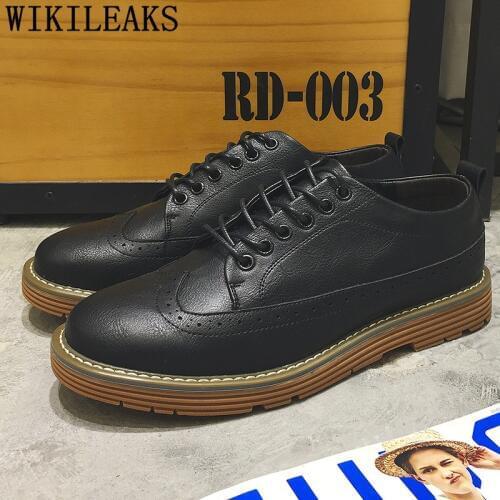 Italian Men Casual Shoes Brogue Shoes Men 2020 Leather Shoes Men Luxury Brand Basket Homme Chaussure Chaussures Homme Ayakkabi