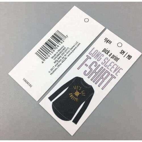 Custom white card Paper coated paper Hang Tags for Clothing