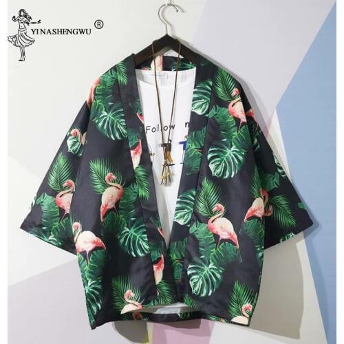 Yukata Women Kimonos Cardigan Men Japanese Kimono Traditional Unisex Harajuku Beach Loose Shirt Asian Japan Cartoon Cosplay Top
