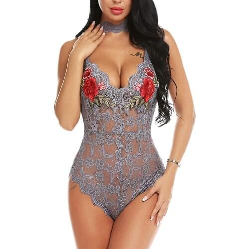 Lace Bodysuit Women Floral Sexy Overalls for Women Lace up Bandage Female Jumpsuit Lace Body Sexy Woman