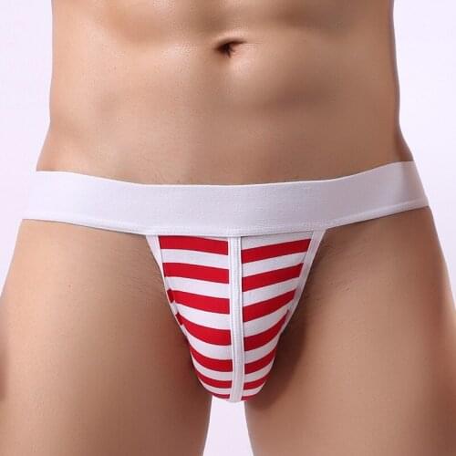 Male Stripe Underwear Mens Thongs G Strings Sexy Double String Homme Gay Underwear Jockstrap Lingerie Men Thong Tanga Hombre