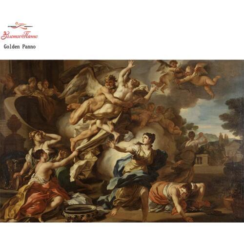 Golden Panno Needlework,DIY Cross stitch,Sets For Embroidery kits,religious Cross-Stitch,Famous Painting Wall decoration 09