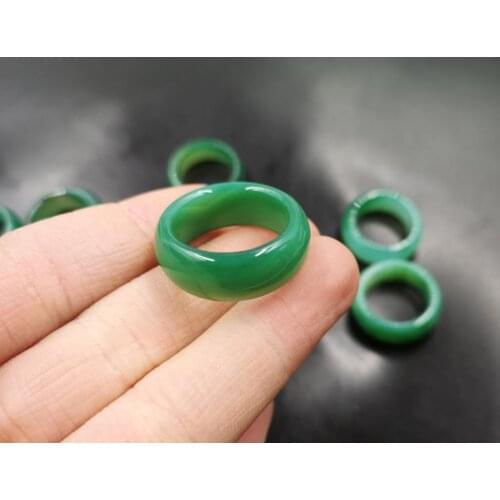 Natural green agate jade ring tail jewelry ring lovers men women jewelry moissanite ring women rings mens rings
