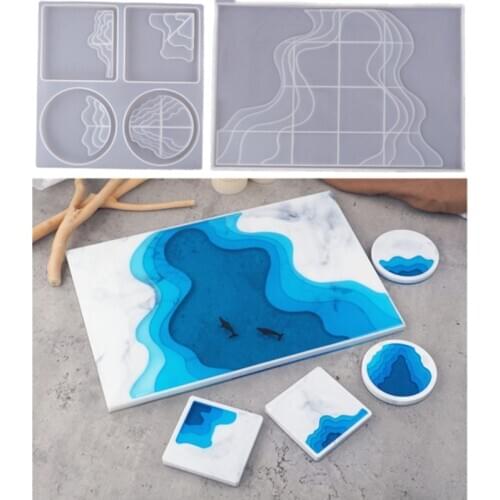 NEW Transparent Silicone Mould Resin Decorative DIY Ocean Terrace landscape Coaster Handmade Mold Epoxy Resin Molds For Jewelry