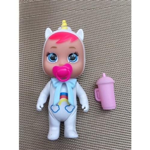 12cm Crying Baby Doll With Pacifier Bottle For Kids Tears Dolls Unicorn DIY Toy Cry Doll Children Birthday Christmas Gifts
