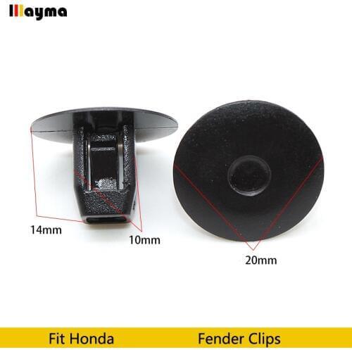 20pcs Plastics car clips High Quality Black Nylon for Accord Civic FIT CRV Odyssey Fender Apron Grommet Clip Tapping Screw