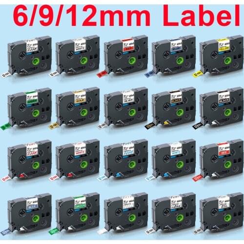 6/9/12mm Laminated label tape Multicolor Compatible for 231 231 131 431 631 221 Compatible for Label Printer Label Maker
