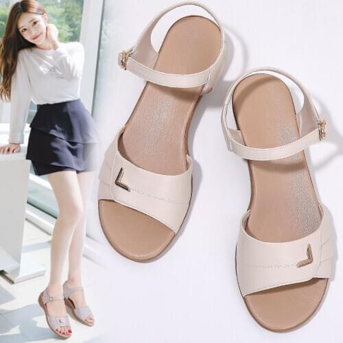 Wedges Platform Thick Bottom Womens Sandals For Women Genuine Leather Casual Shoes Woman Solid Sandalias Mujer Heels