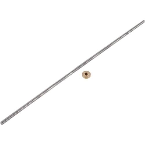 Lead Screw 100mm 150mm 250mm 300mm 330mm 350mm 400mm 500mm 3D Printers Parts 8mm Trapezoidal Screws Copper Nuts Leadscrew Part