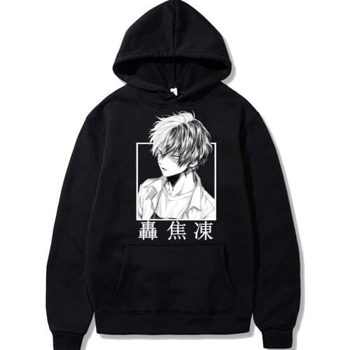 Anime My Hero Academia Todoroki Shoto Hoodie Pullover Cool Manga Handsome Boys Print Harajuku Fashion Casual Women Sweatshirt