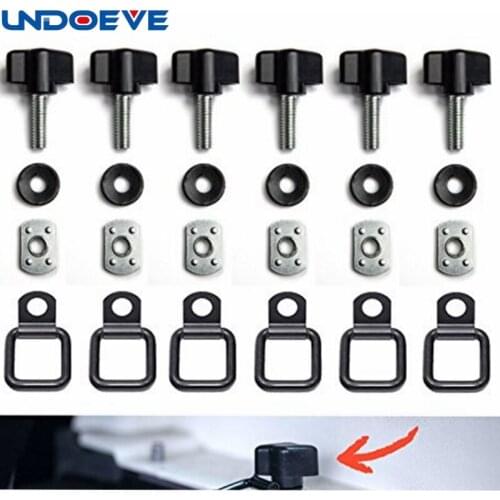 Undoeve Removal Thumb Screw + Nut + Washer + Tie-Down D-Rings Kit for Jeep Wrangler YJ TJ JK JL Sports