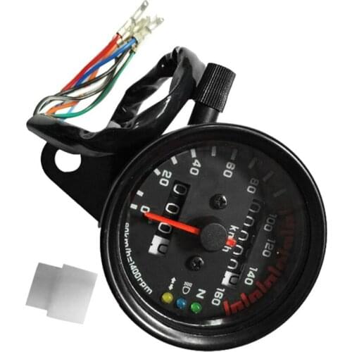 New Universal Motorcycle Speedometer Odometer Gauge Dual Speed Meter with LCD Indicator Vintage Modification Accessory